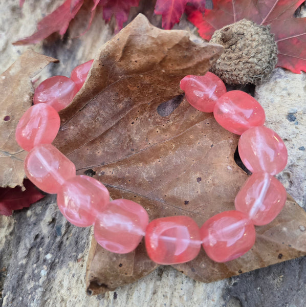 Cherry Quartz Chunky Bracelet