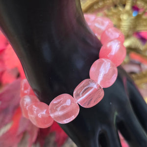 Cherry Quartz Chunky Bracelet