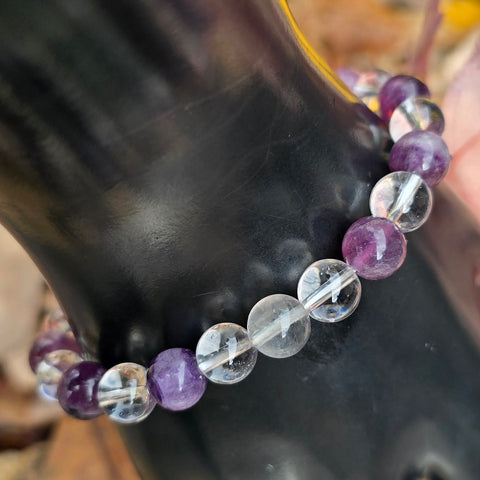 Clear Quartz and Purple Fluorite Bracelet