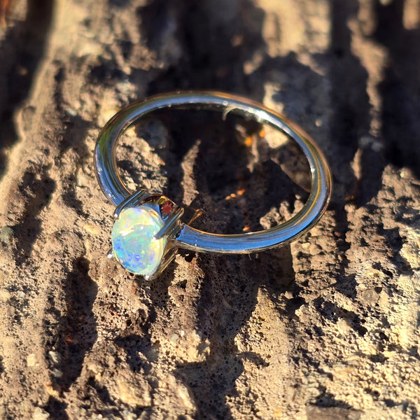 Opal and Sterling Silver Ring