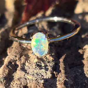 Opal and Sterling Silver Ring