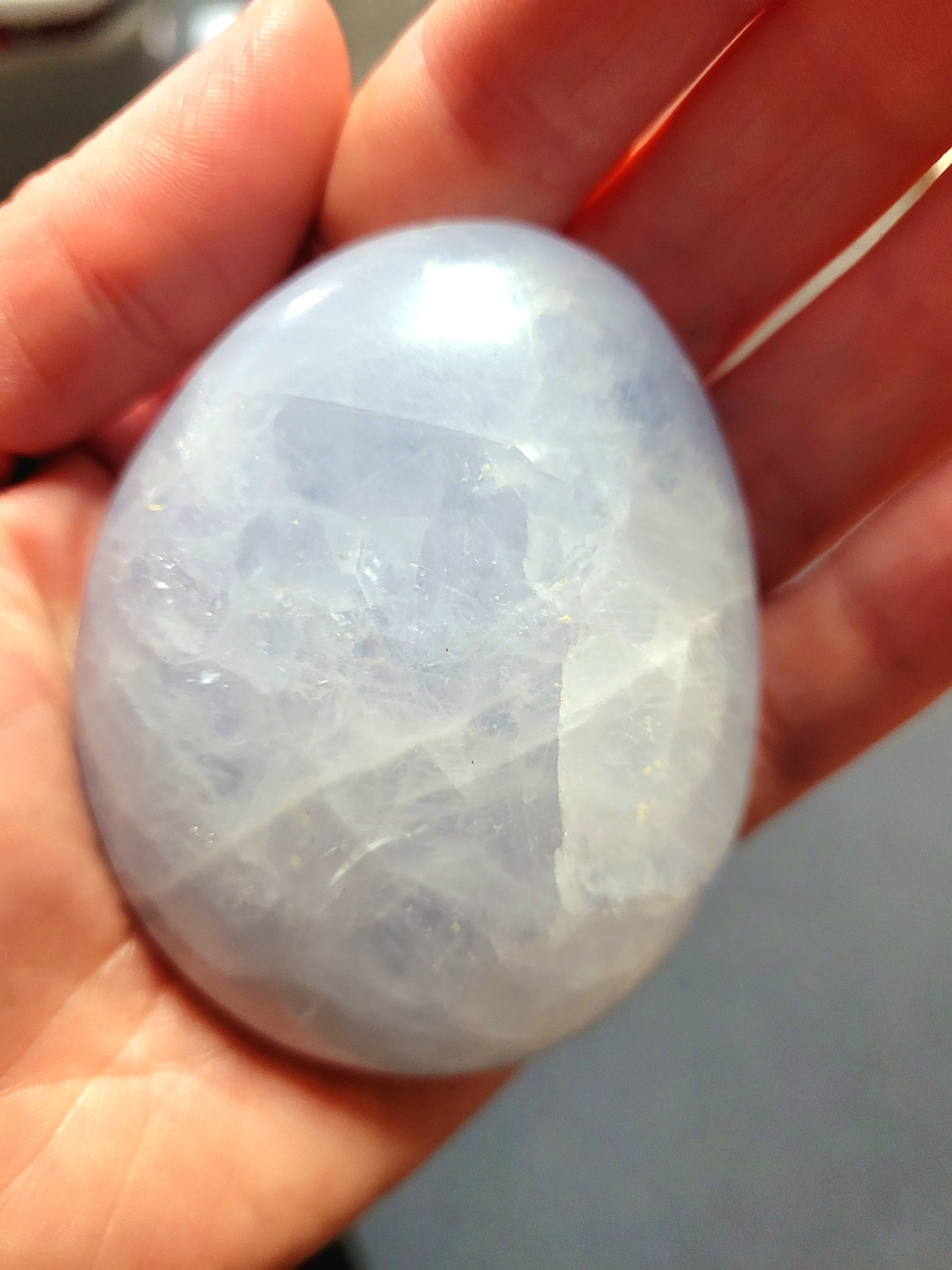 Blue Calcite Palm Stone