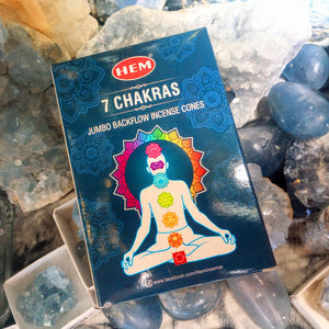 7 Chakra Jumbo Backflow Incense Cones