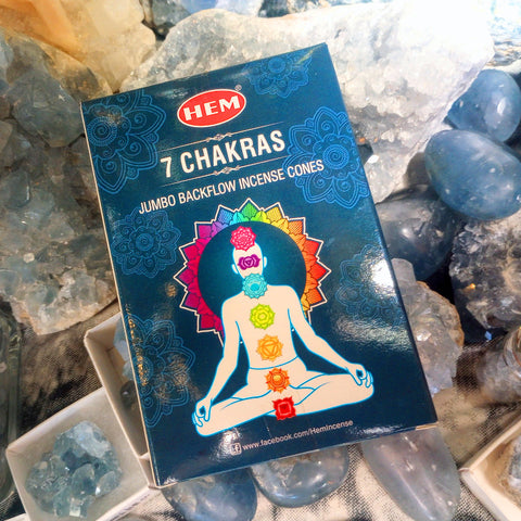 7 Chakra Jumbo Backflow Incense Cones