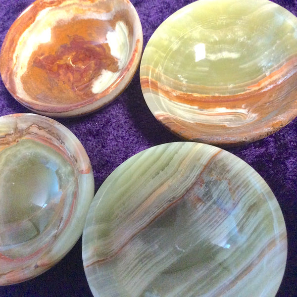 Green Onyx Offering Bowls