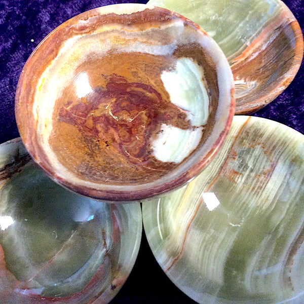 Green Onyx Offering Bowls