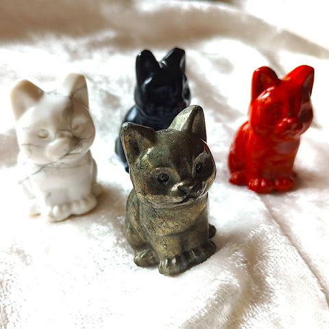 Carved Crystal Cats