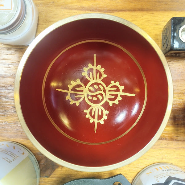 Red Tibetan Singing Bowl 4"