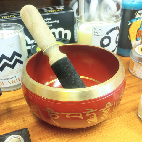 Red Tibetan Singing Bowl 4"