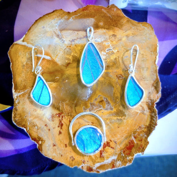 Blue Morpho Butterfly Wing Ethically Sourced Jewelry