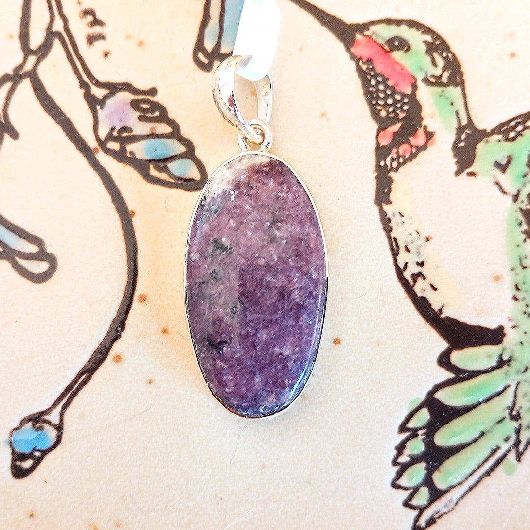 Lepidolite Pendant Sterling Silver