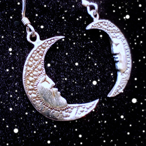 Sterling SIlver Moon Earrings