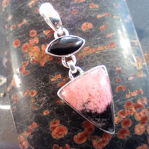Rhodonite Black Onyx Pendant
