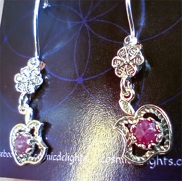 Ruby Apple Earrings