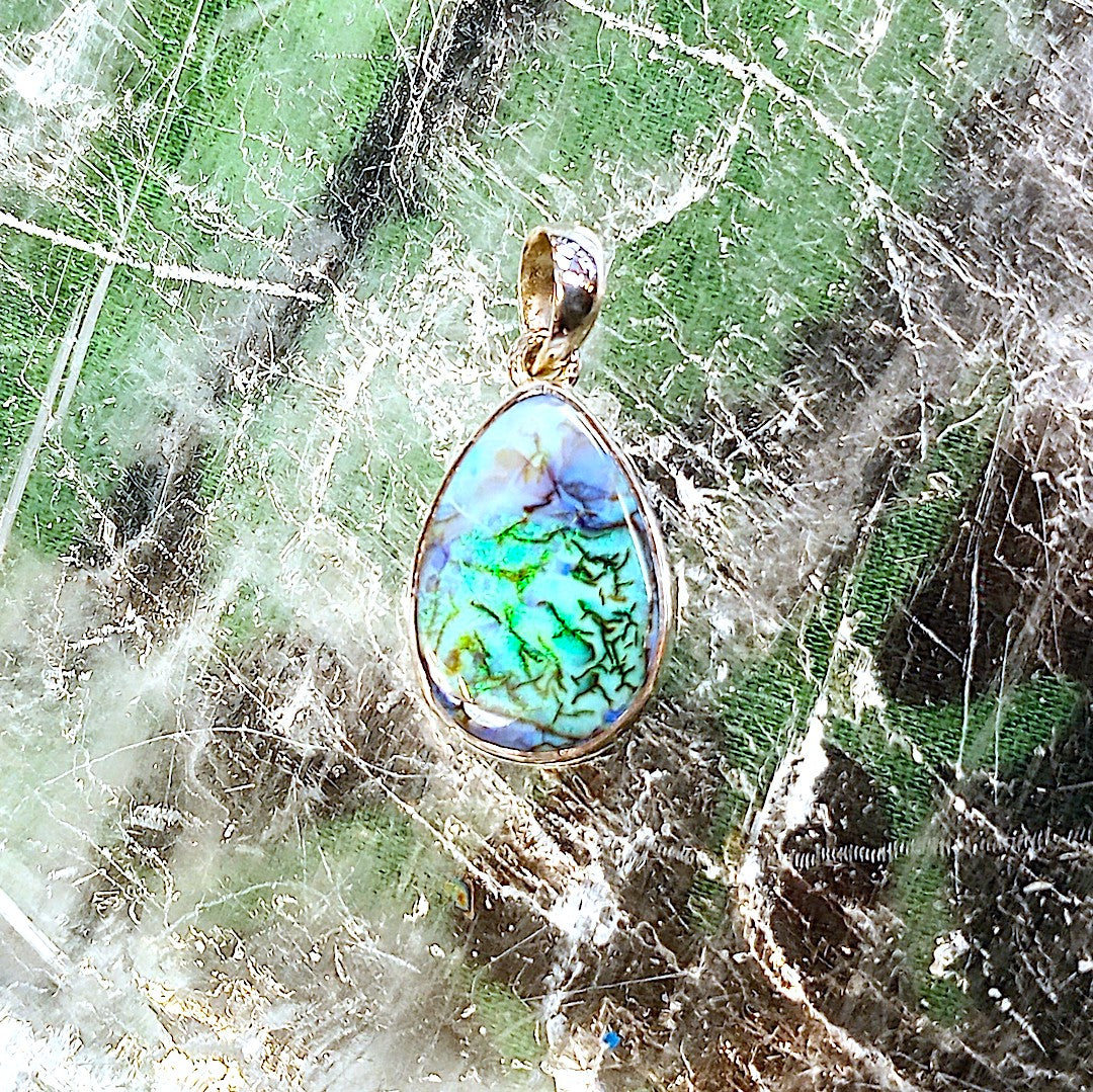 Sterling Teardrop Opal Pendant