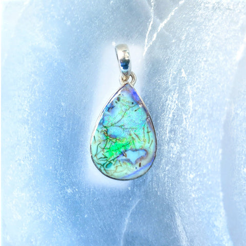 Tear Drop Sterling Opal Pendant