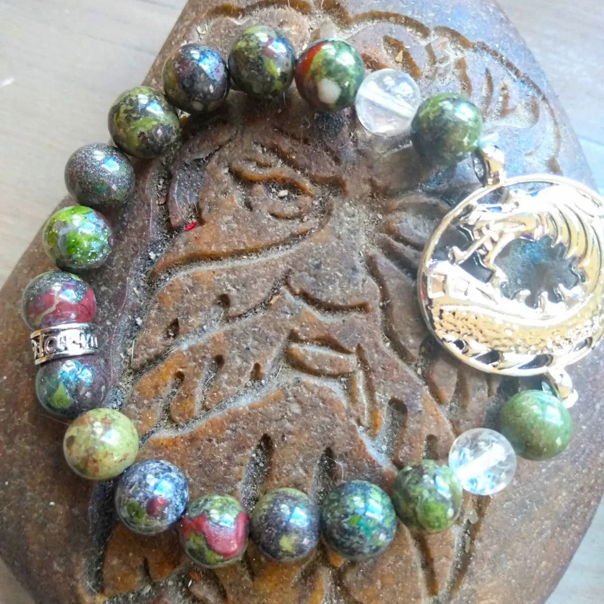 Dragon Blood Jasper w/ Charm Bracelet