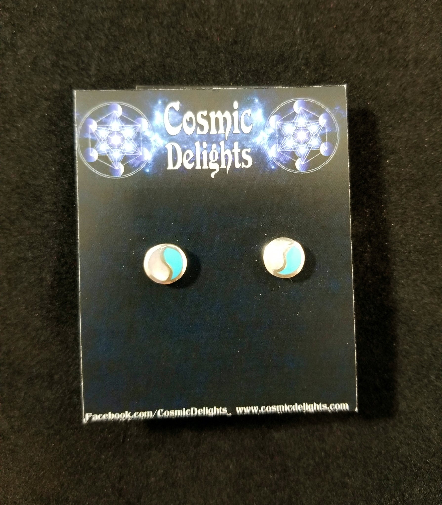 Turquoise and Mother of Pearl Stud Earrings