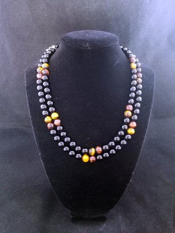Jay King Black Onyx and Tiger Eye Necklace