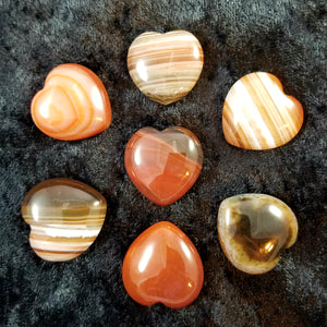 Banded Carnelian Hearts