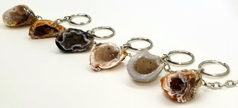 Ocho Agate Geode Keychain