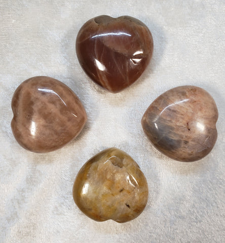 Peach Moonstone Hearts