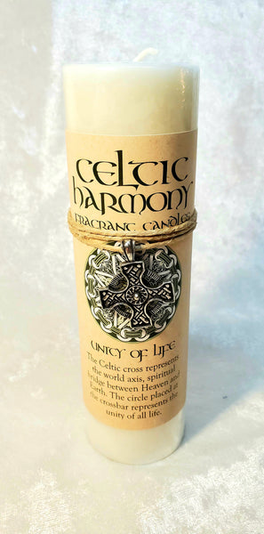 Celtic Harmony Pillar Candle with Pendant