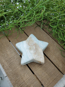 Blue Caribbean Calcite Star