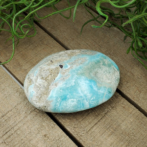 Blue Caribbean Calcite and Aragonite Palm Stone