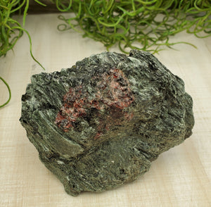 Fuchsite Crystal with Red Garnet