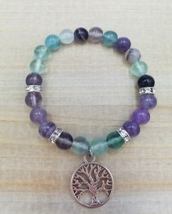 Rainbow Fluorite and Amethyst w/Tree