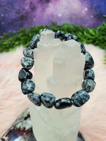 Snowflake Obsidian Chunky Delight Bracelet