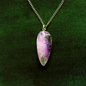 Amethyst Pendant w/ Stainless Steel Chain