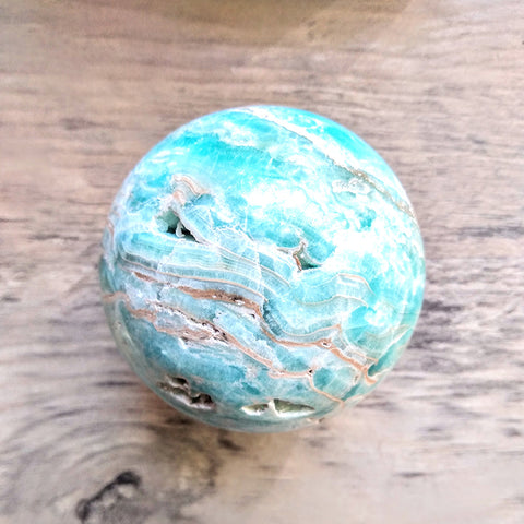 Blue Aragonite Sphere