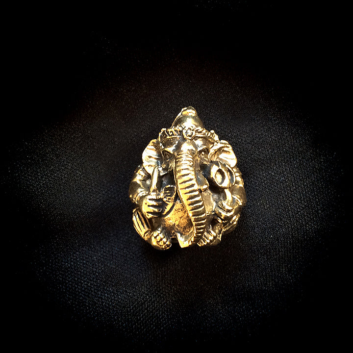 Brass Ganesha Miniature Figurine Statue