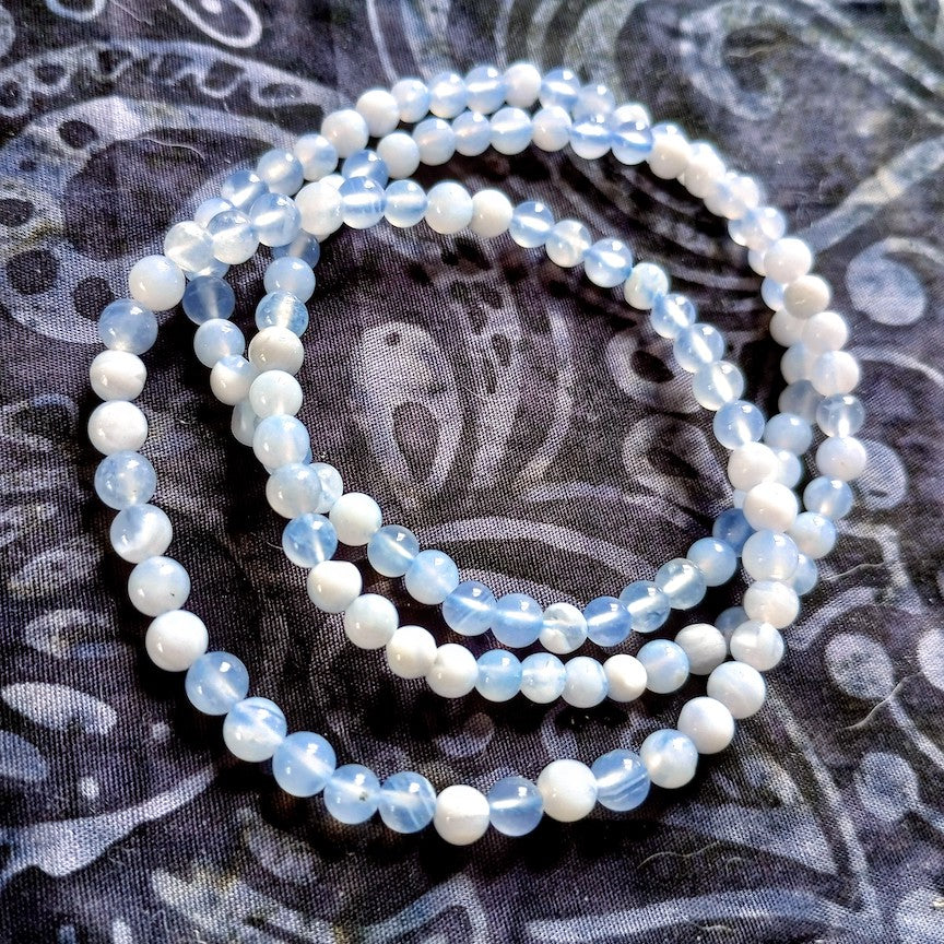 Blue Lace Agate Bracelet 4mm
