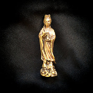 Kuan Yin Brass Miniature Figurine