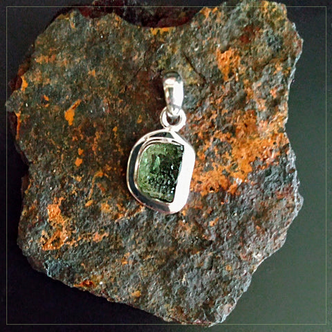 Moldavite Sterling Silver Pendant