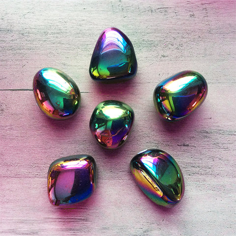 Titanium Aura Quartz Pebbles