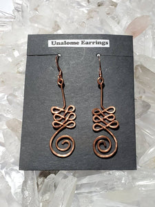 Copper Unalome Earrings