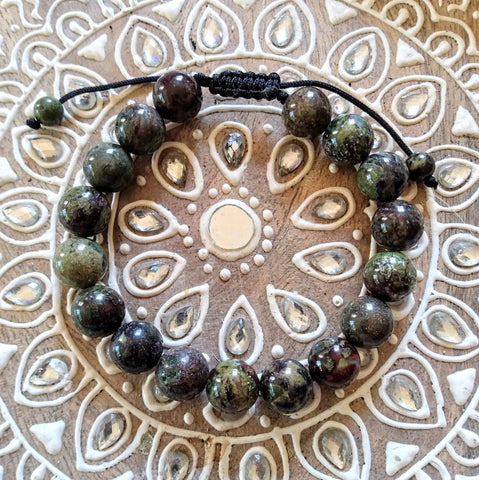 Dragons Blood Jasper Adjustable Bracelets 10mm Beads