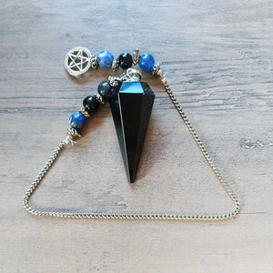 Obsidian Pendulum with Pentacle